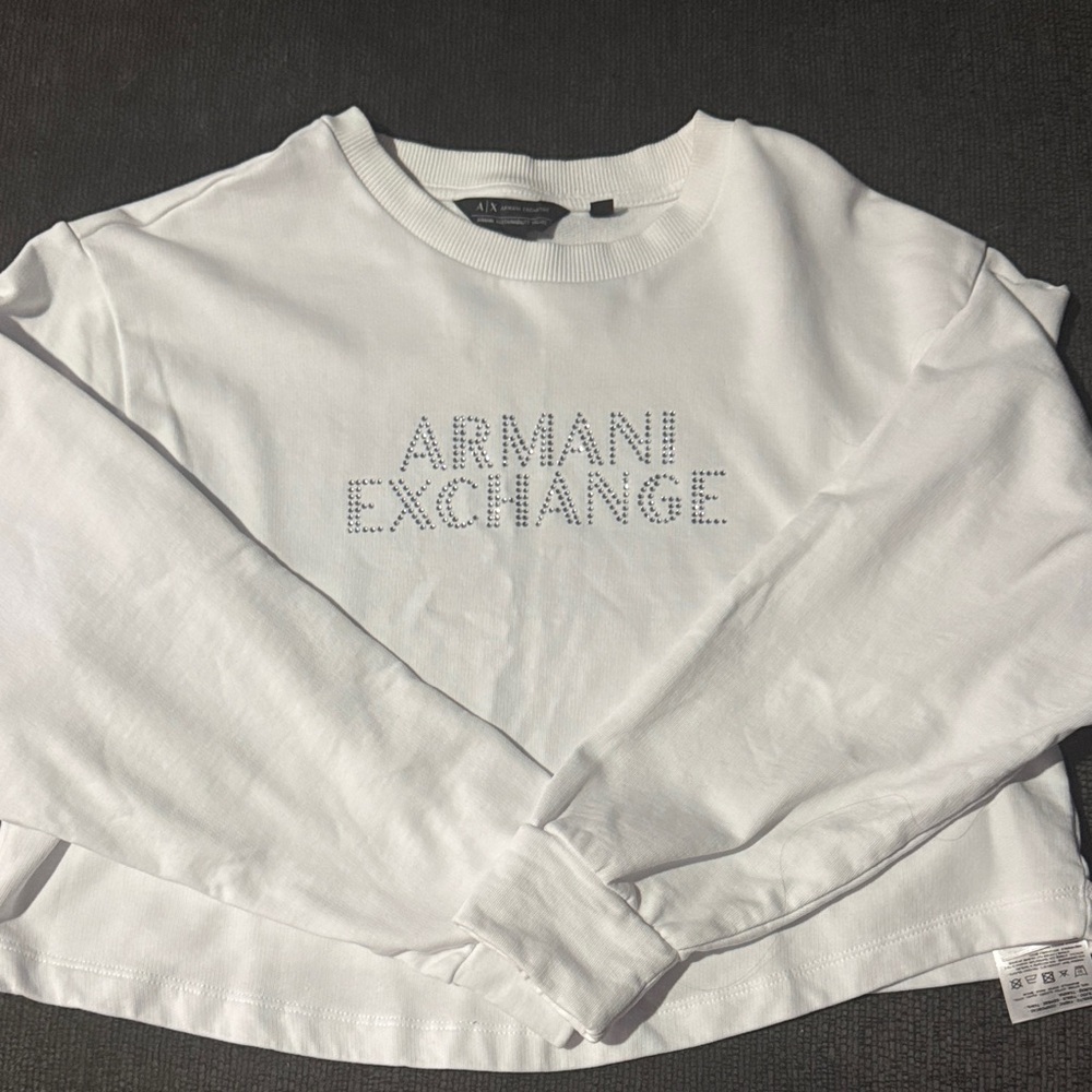 Armani Exchange White Long Sleeve Tee